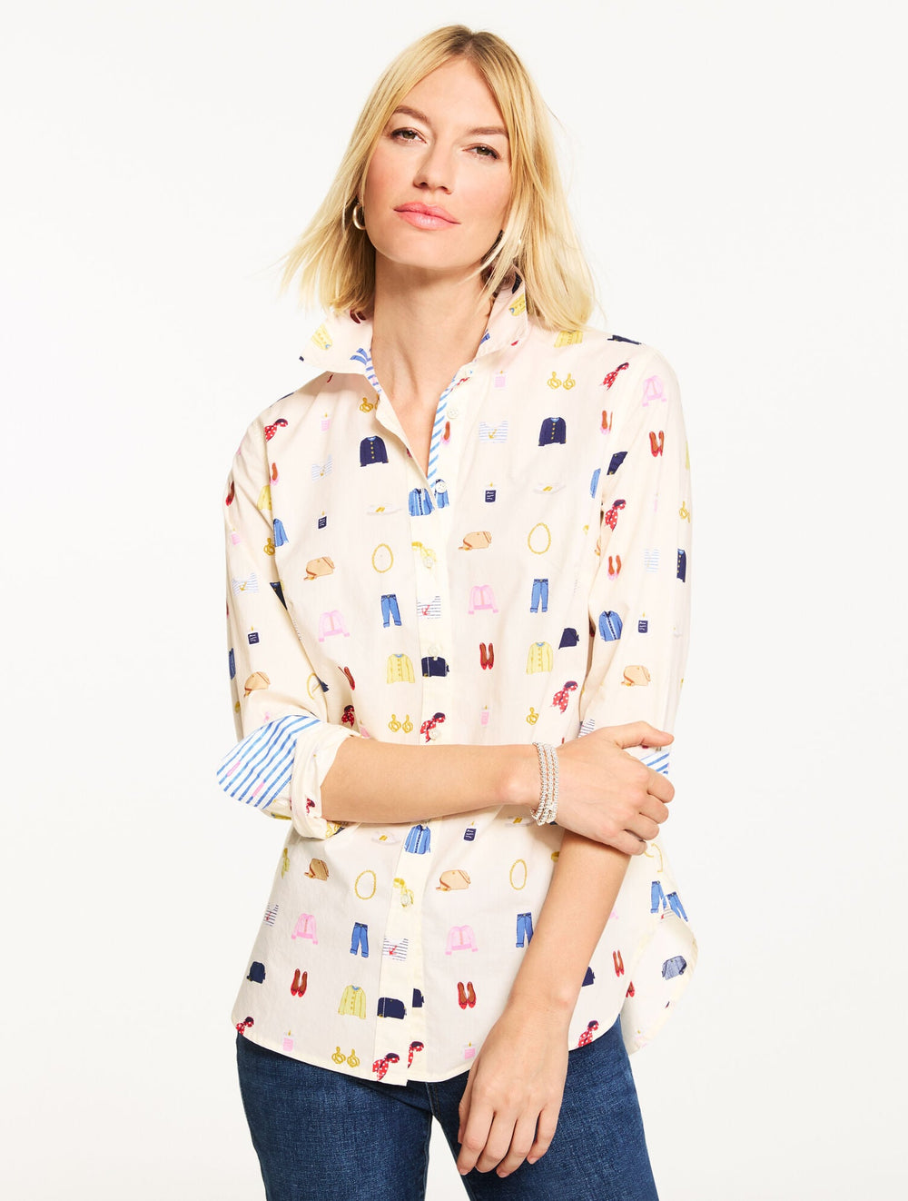 IVORY MULTI MODERN CLASSIC SHIRT - FASHION ICONS | Talbots online