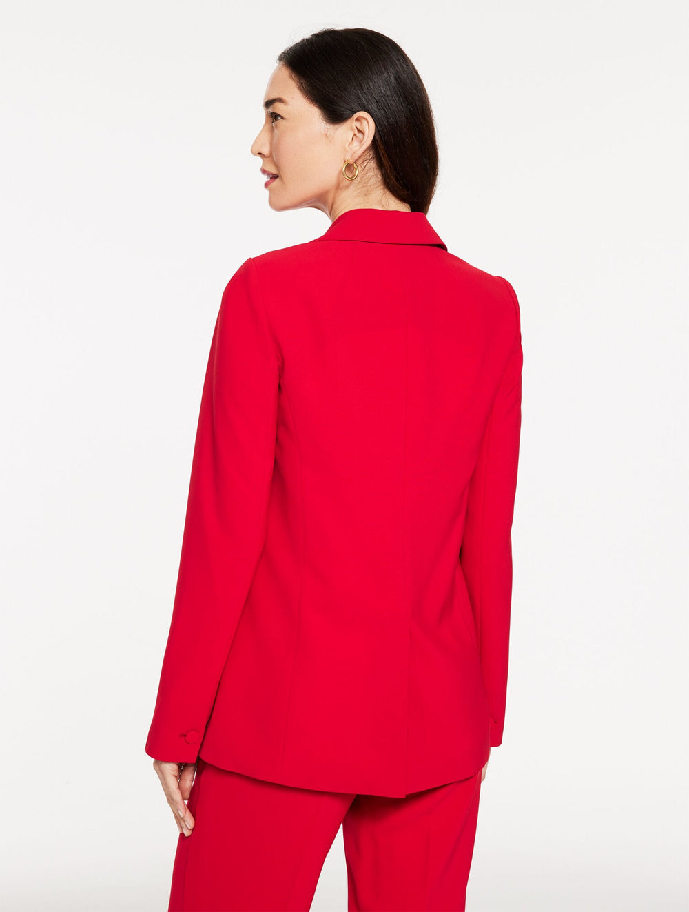RED POP POLISHED CREPE BLAZER | Talbots sale