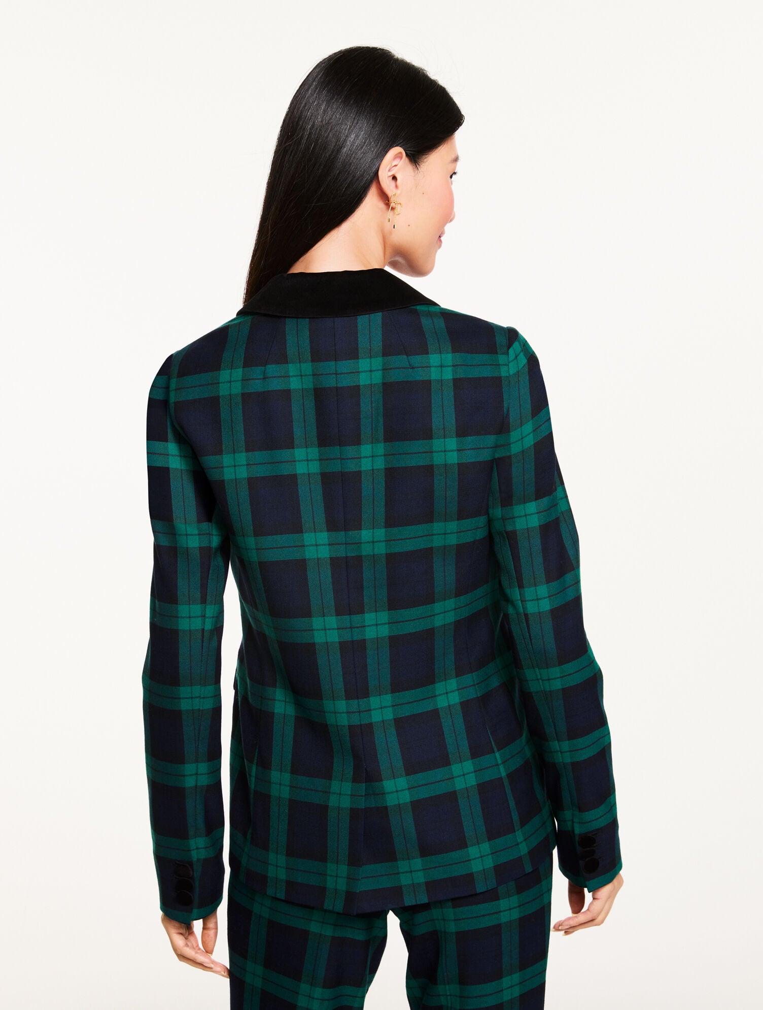 INDIGO BLUE MULTI DASHING TARTAN BLAZER | Talbots outlet