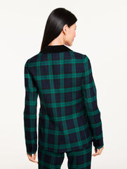 INDIGO BLUE MULTI DASHING TARTAN BLAZER | Talbots outlet