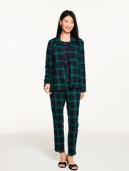 INDIGO BLUE MULTI DASHING TARTAN BLAZER | Talbots outlet