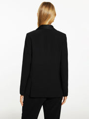 BLACK POLISHED CREPE SHAWL COLLAR BLAZER | Talbots for sale