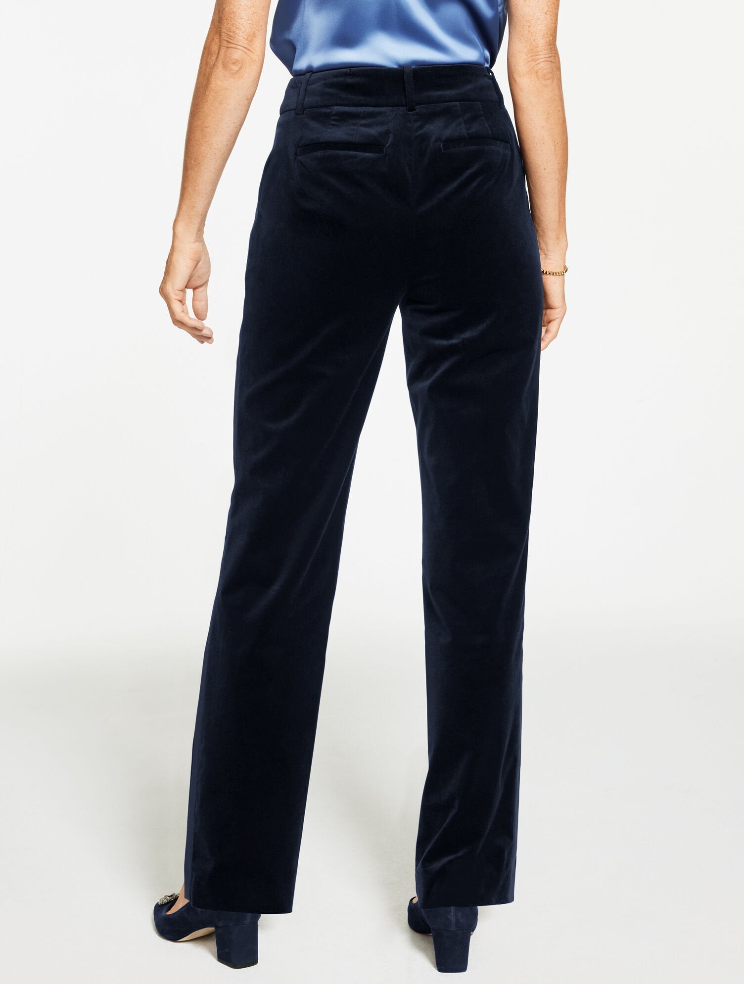 INDIGO BLUE|RICH BURGUNDY STRAIGHT LEG PLUSH VELVETEEN PANTS | Talbots US