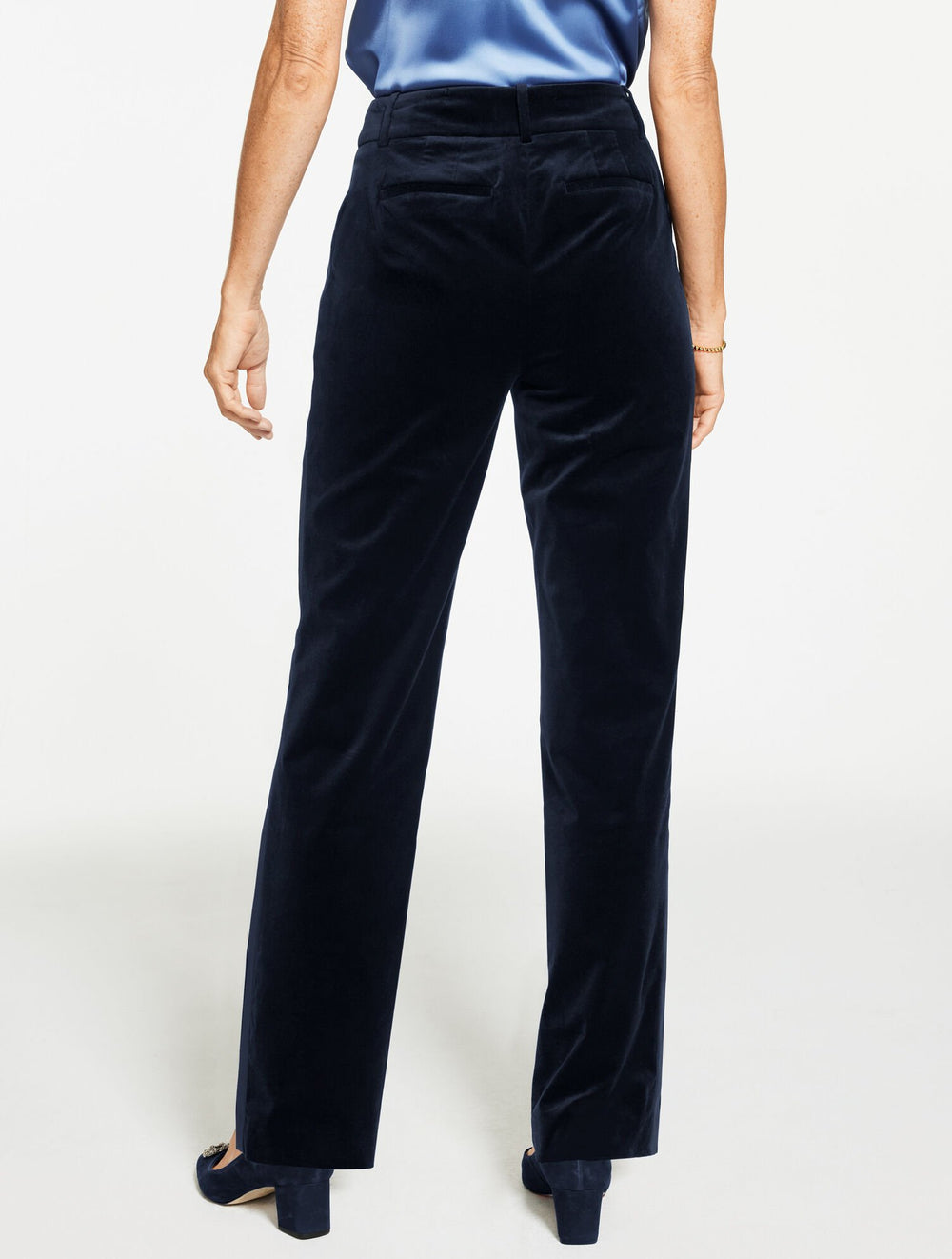INDIGO BLUE|RICH BURGUNDY STRAIGHT LEG PLUSH VELVETEEN PANTS | Talbots US