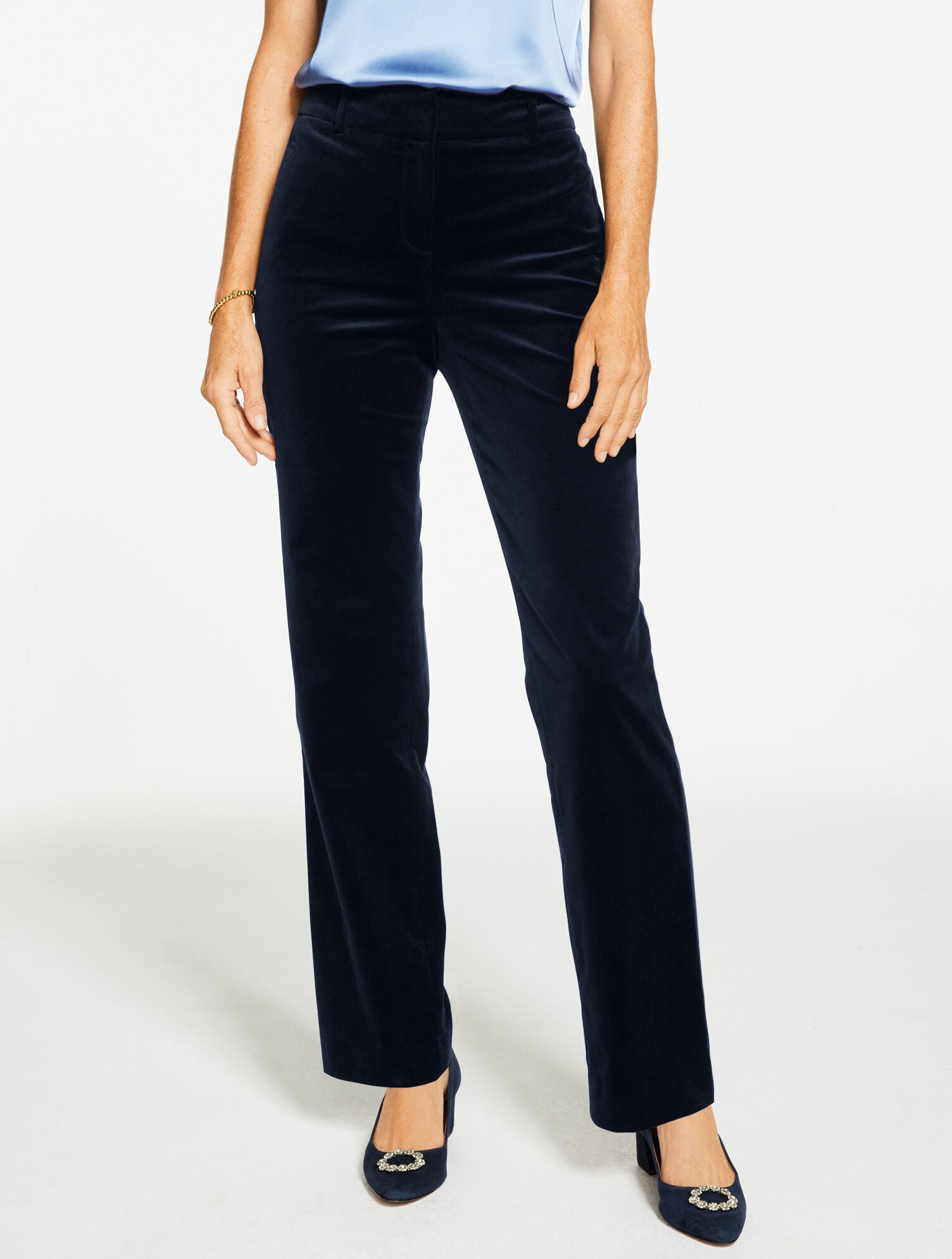 INDIGO BLUE|RICH BURGUNDY STRAIGHT LEG PLUSH VELVETEEN PANTS | Talbots US