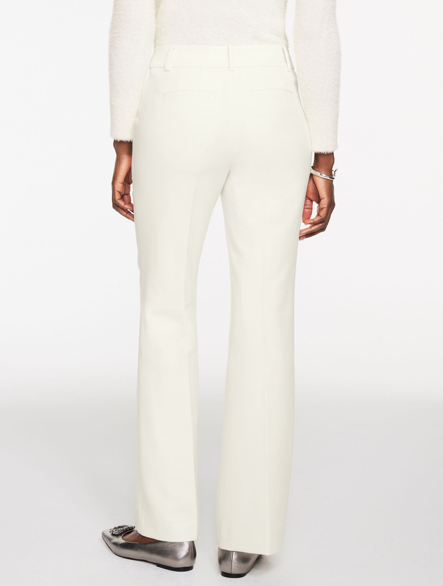 IVORY FLARE LEG TAILORED STRETCH PANTS | Talbots US