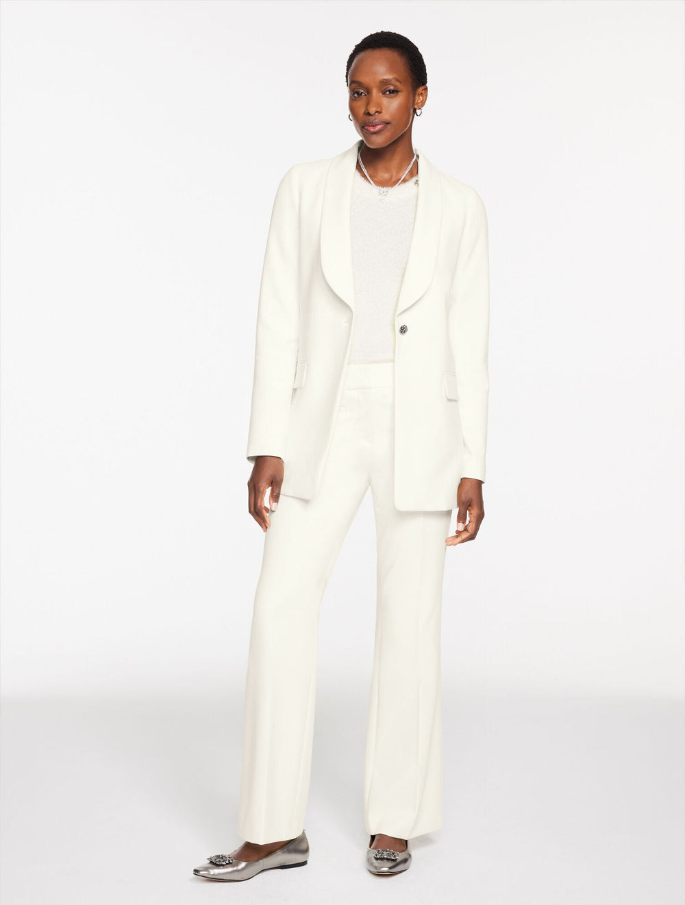 IVORY FLARE LEG TAILORED STRETCH PANTS | Talbots near me