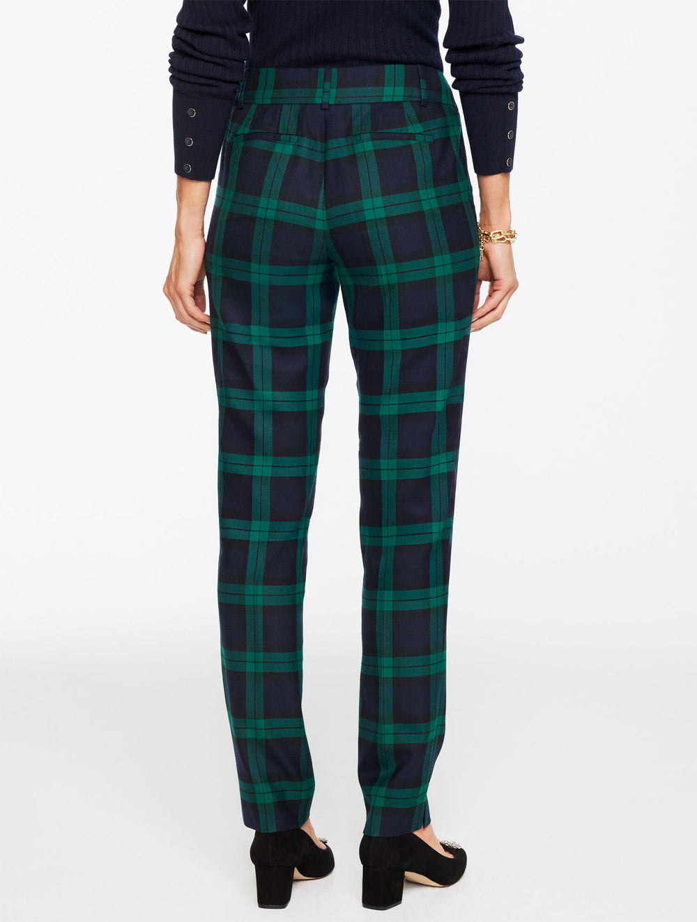 INDIGO BLUE MULTI TALBOTS HAMPSHIRE STRAIGHT ANKLE PANTS - DASHING TARTAN | Talbots near me