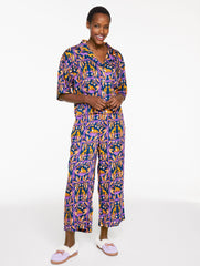 NAVY/PURPLE PRINTFRESH SATIN WILDEST DREAMS PAJAMA SET - ROYAL CHEETAH | Talbots online