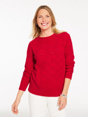 BRILLIANT PURPLE|IVORY|RED POP BOBBLE TEXTURE CREWNECK SWEATER | Talbots near me