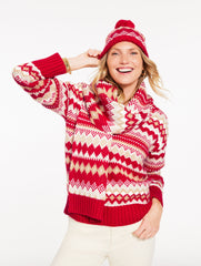 RED POP MULTI V-NECK SWEATER - TWILIGHT FAIR ISLE | Talbots near me