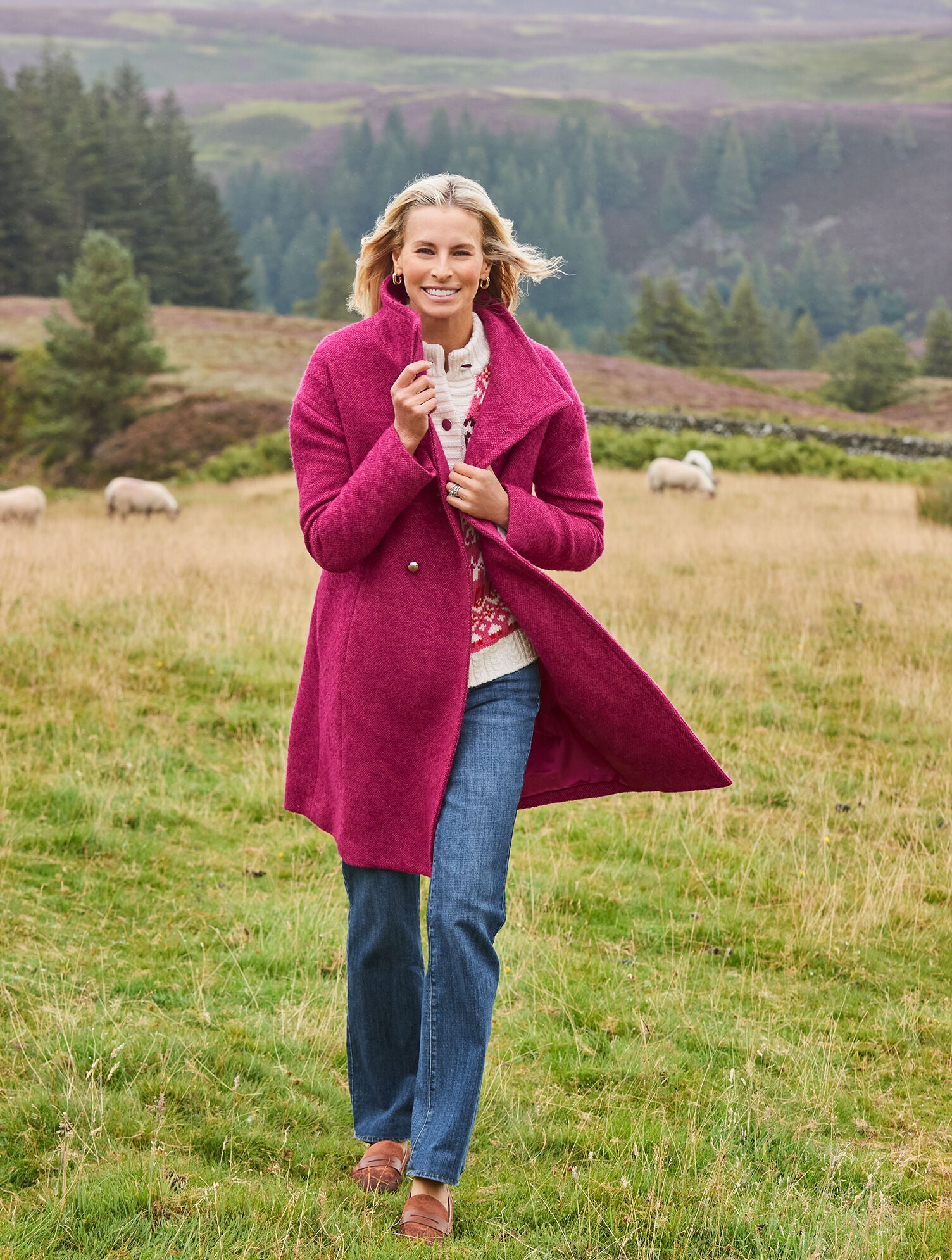 IVORY/STUNNING PINK MULTI MOCKNECK CARDIGAN - MODERN FAIR ISLE | Talbots US