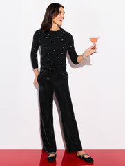 BLACK/SILVER AUDREY CASHMERE SWEATER - METALLIC DOT | Talbots outlet