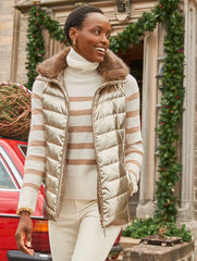 IVORY/COCONUT HTHR/GOLD TURTLENECK SWEATER - SEQUIN STRIPE | Talbots online