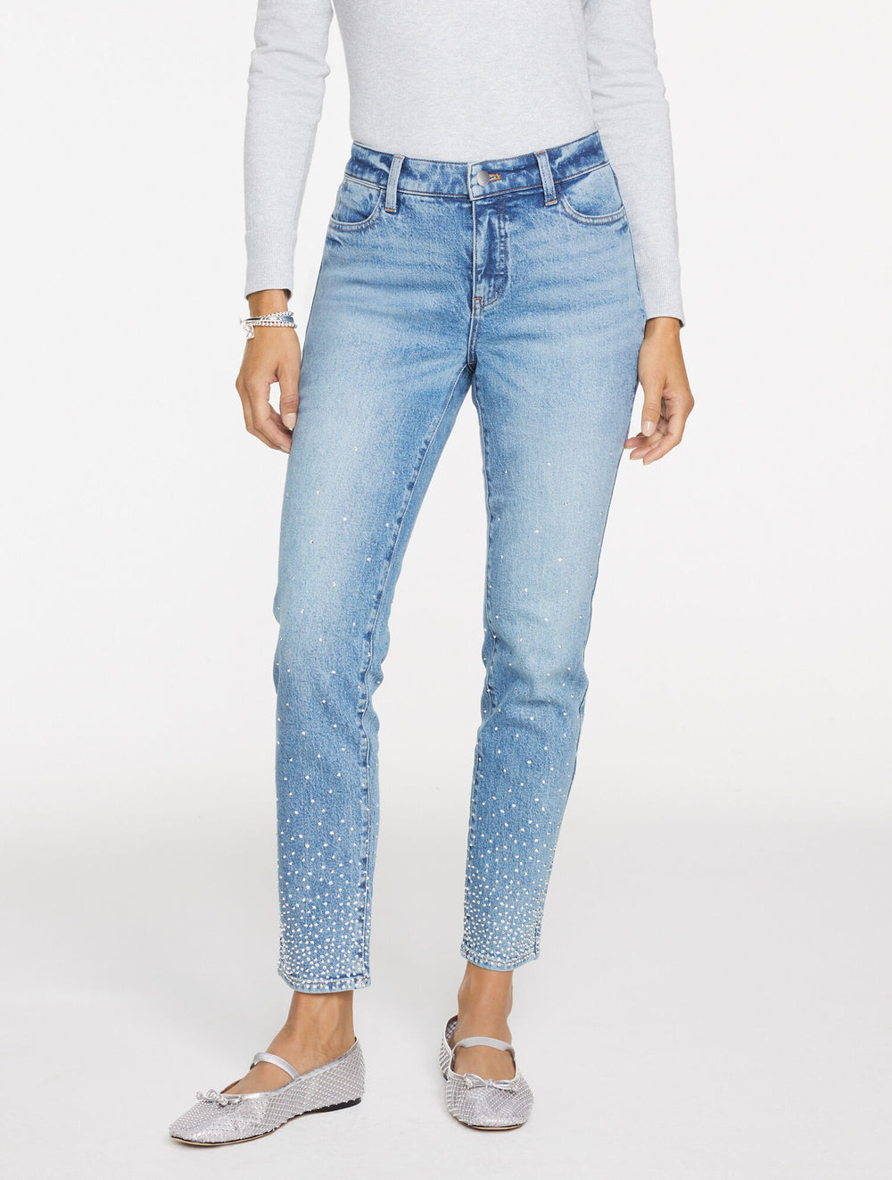 AVALON WASH SLIM ANKLE RHINESTONE JEANS - AVALON WASH | Talbots US