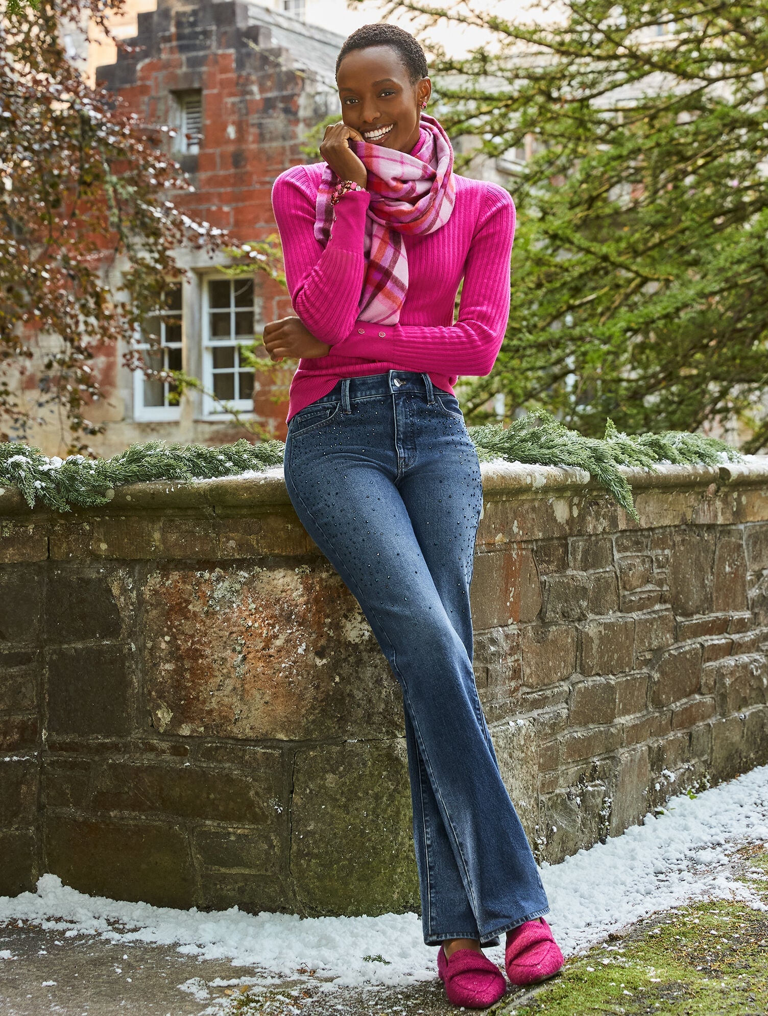 VIVIENNE WASH BARELY BOOT RHINESTONE JEANS - VIVIENNE WASH | Talbots discount