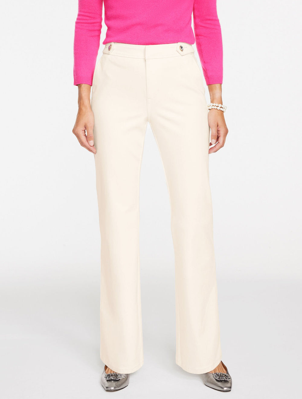 IVORY FLARE LEG HIGH WAIST JEANS | Talbots online
