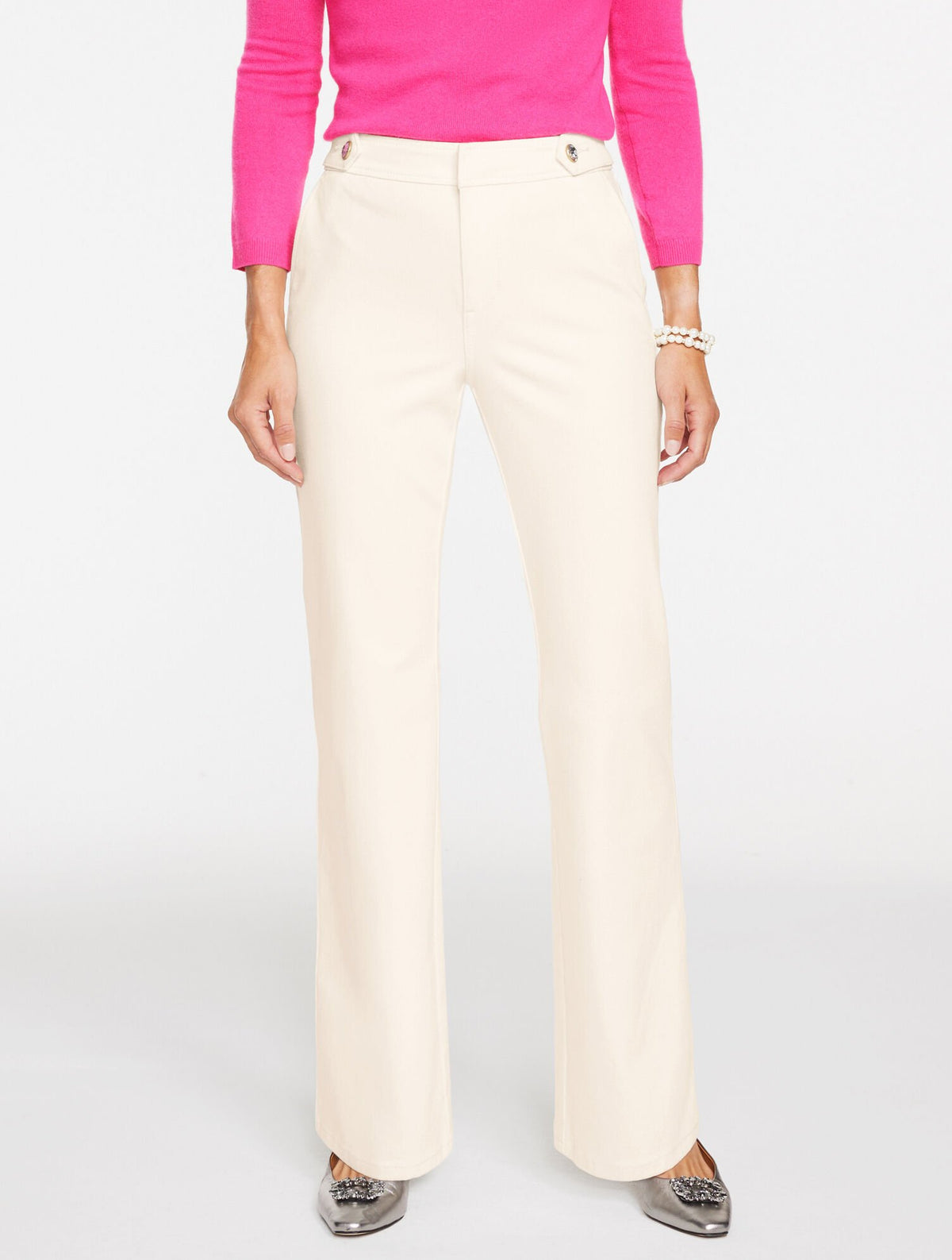 IVORY FLARE LEG HIGH WAIST JEANS | Talbots online