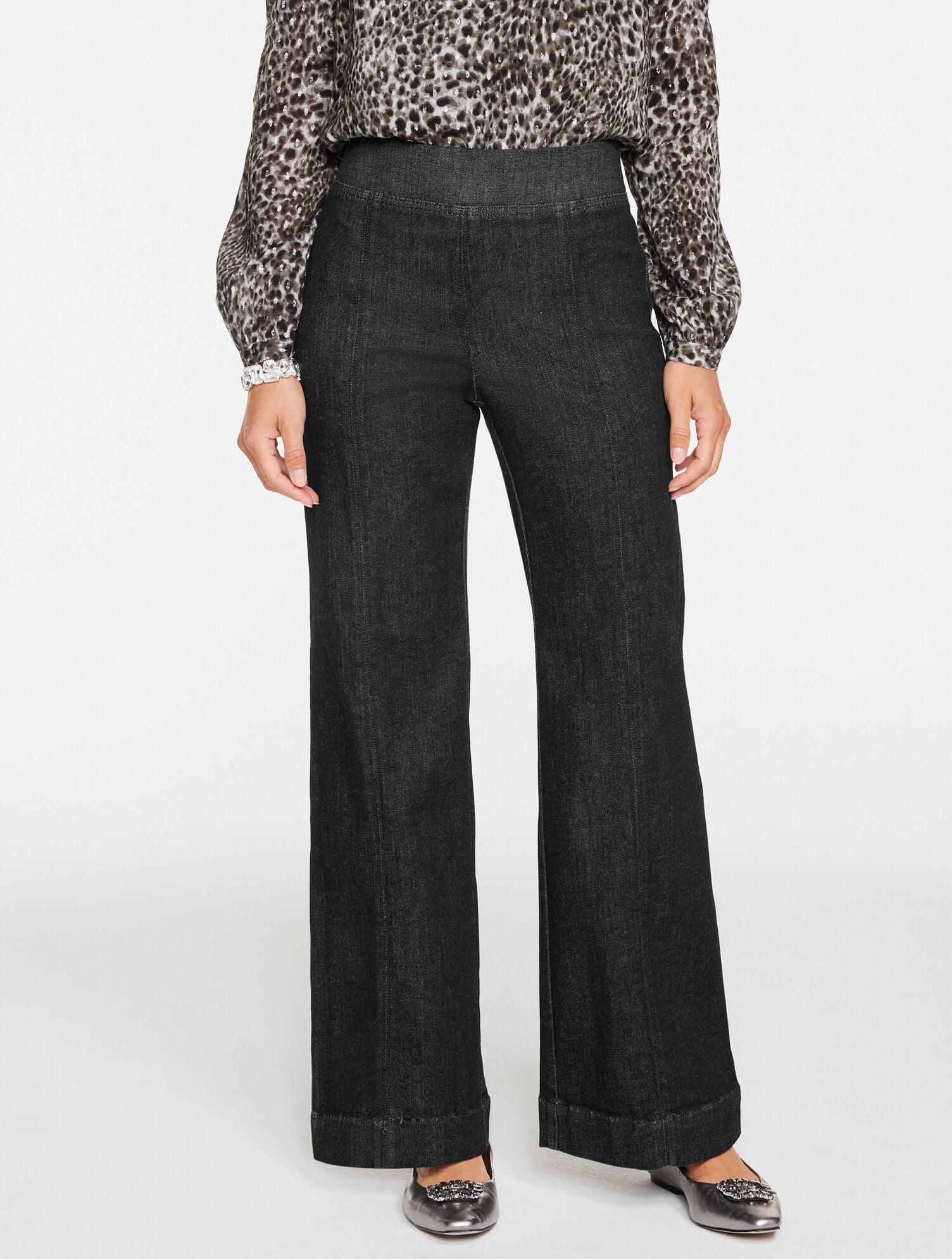 CRESCENT WASH FLARE LEG PULL-ON TRAVEL JEANS - CRESCENT WASH | Talbots near me