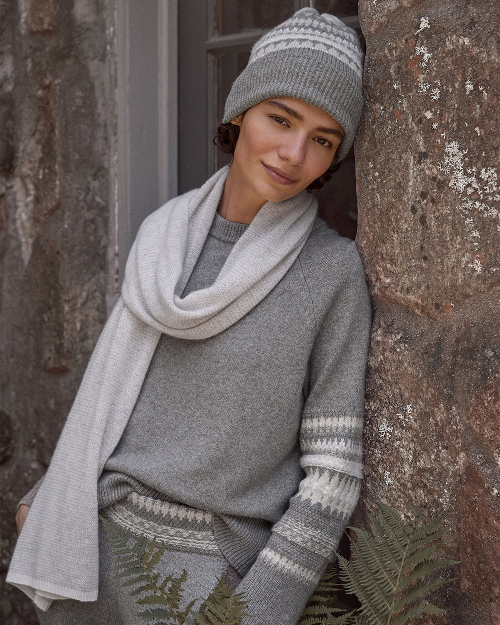 BEND FAIRISLE FOG HTHR ORGANIC COTTON BLEND NOSTALGIC FAIR ISLE CREWNECK SWEATER | Talbots near me