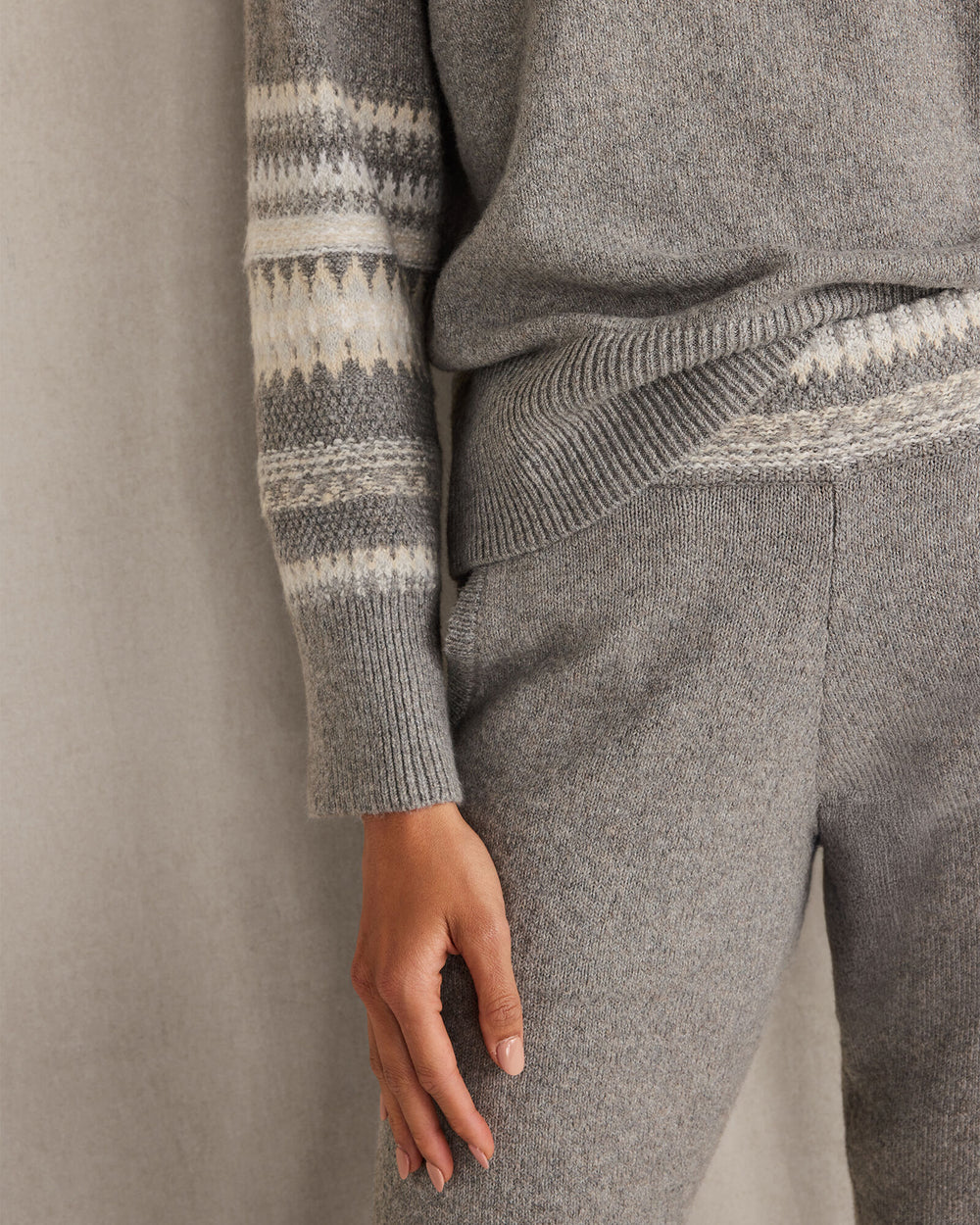 BEND FAIRISLE FOG HTHR ORGANIC COTTON BLEND NOSTALGIC FAIR ISLE CREWNECK SWEATER | Talbots near me