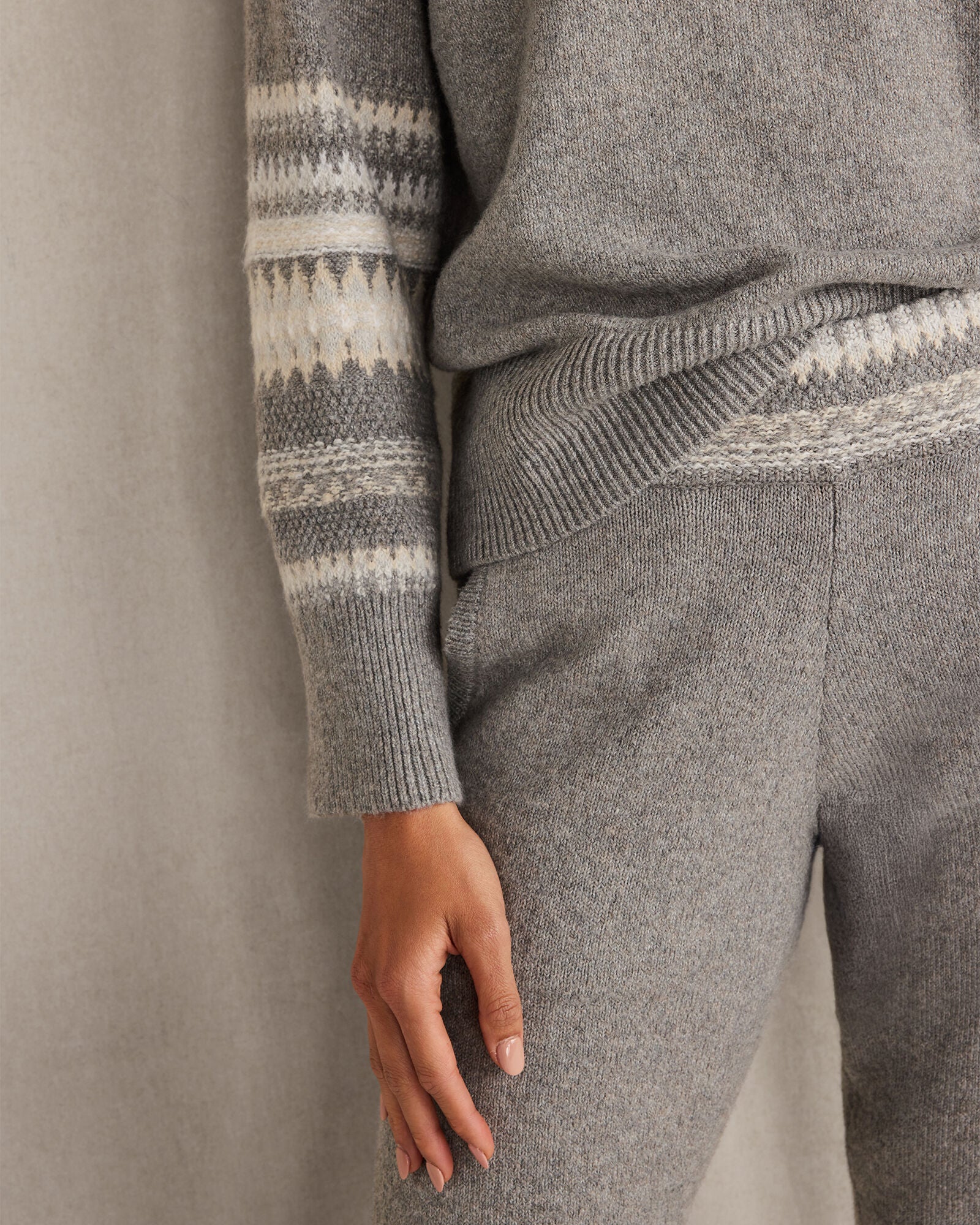 BEND FAIRISLE FOG HTHR ORGANIC COTTON BLEND NOSTALGIC FAIR ISLE CREWNECK SWEATER | Talbots outlet