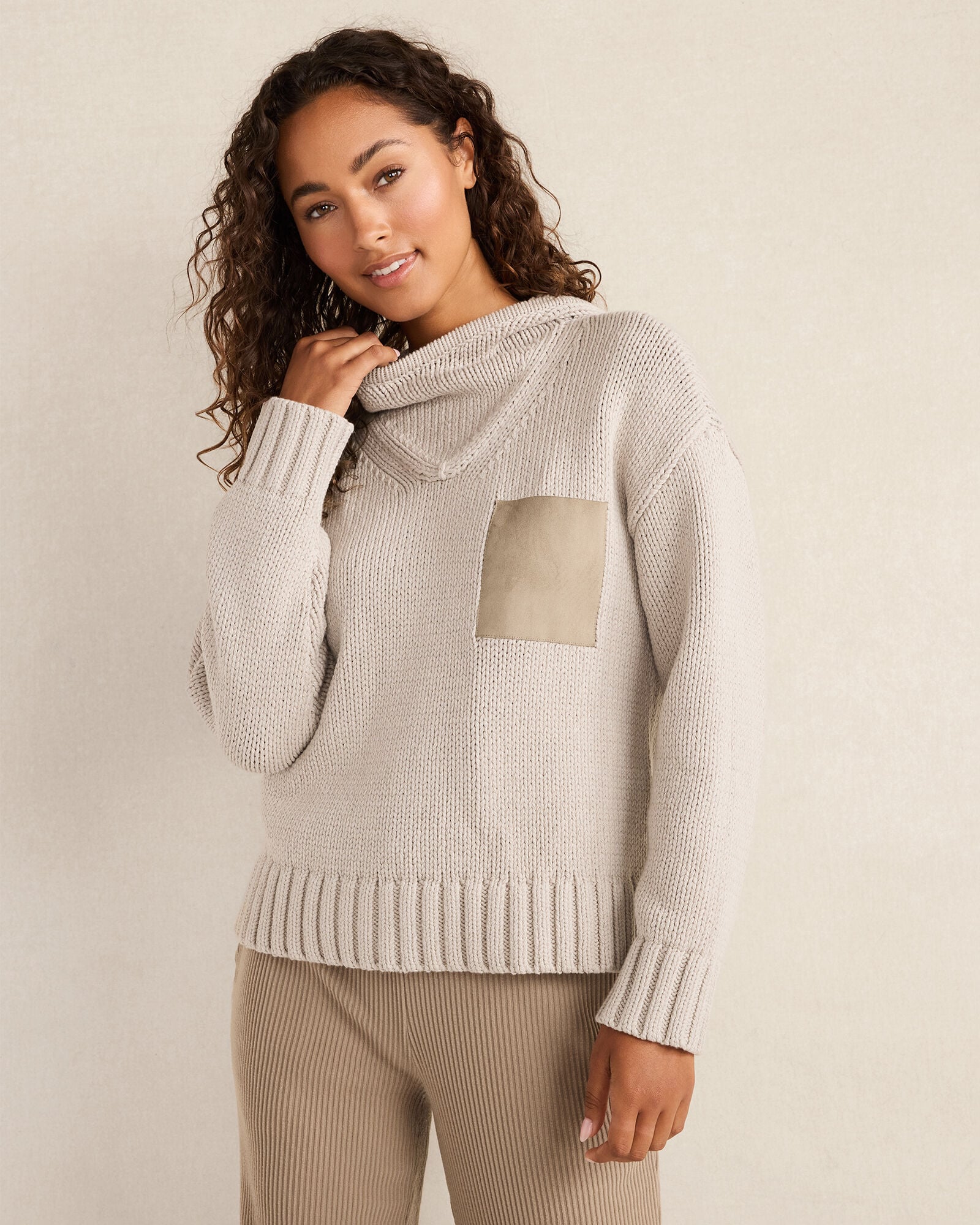BALTIC SEA|OYSTER SHELL COTTON BLEND POCKET HOODIE | Talbots US
