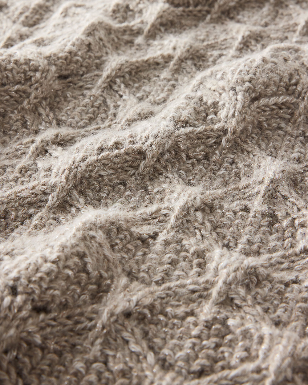 OYSTER SHELL W/LUREX LUREX BLEND POINTELLE CREWNECK SWEATER | Talbots online