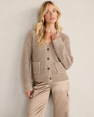 NIGHTENGALE W/LUREX LUREX BLEND SHAKER STITCH CARDIGAN | Talbots discount