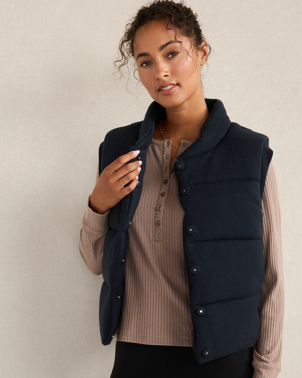 NIGHTFALL VISCOSE BLEND PUFFER VEST | Talbots for sale