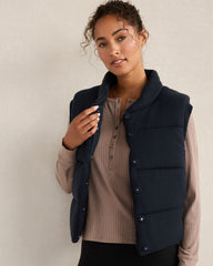 NIGHTFALL VISCOSE BLEND PUFFER VEST | Talbots online