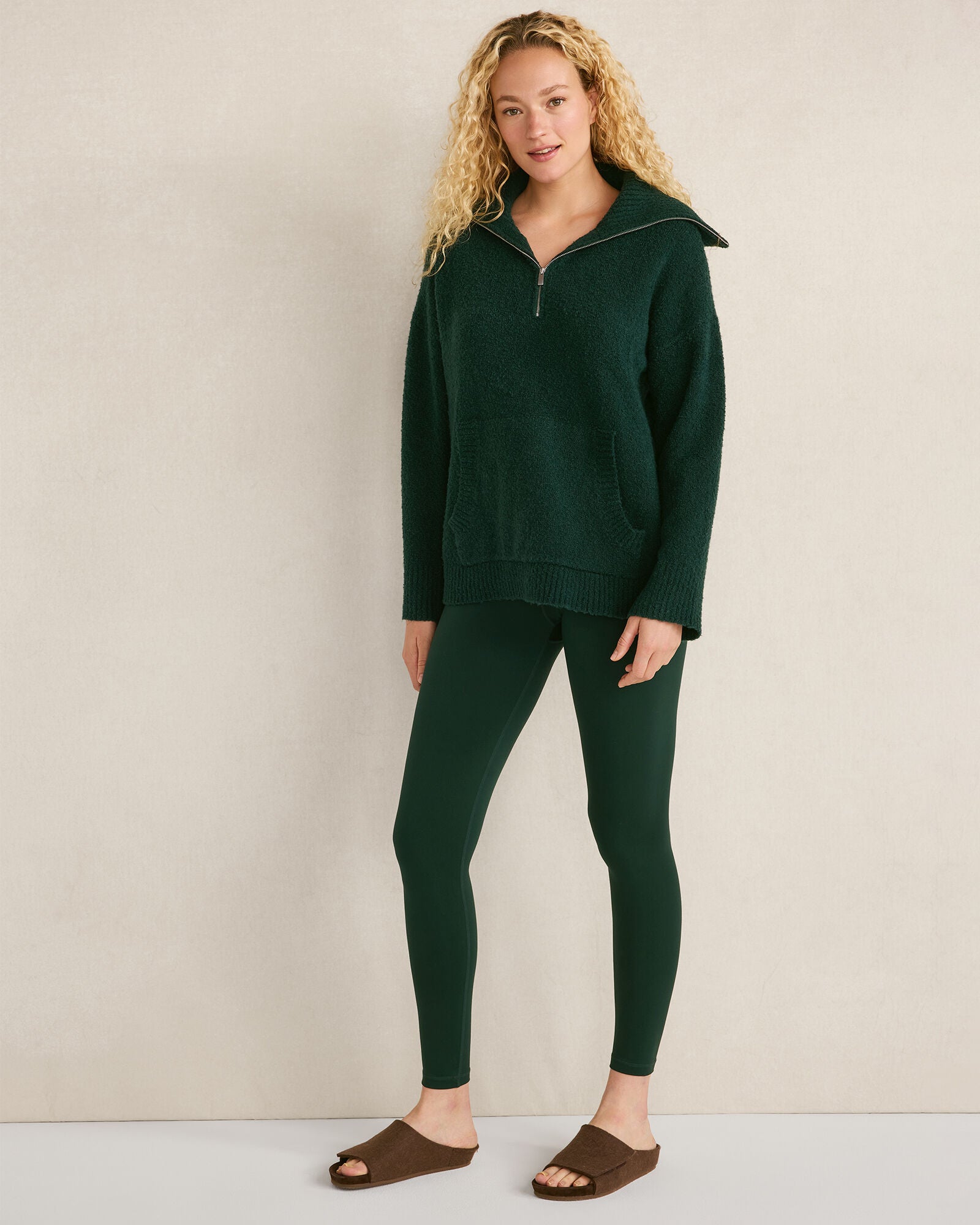 IVORY|HUNTER BOUCLE HALF-ZIP PULLOVER | Talbots outlet