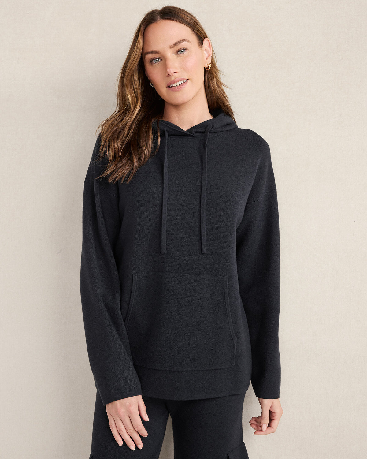 NIGHTFALL VISCOSE BLEND LONG SLEEVE HOODIE | Talbots on sale