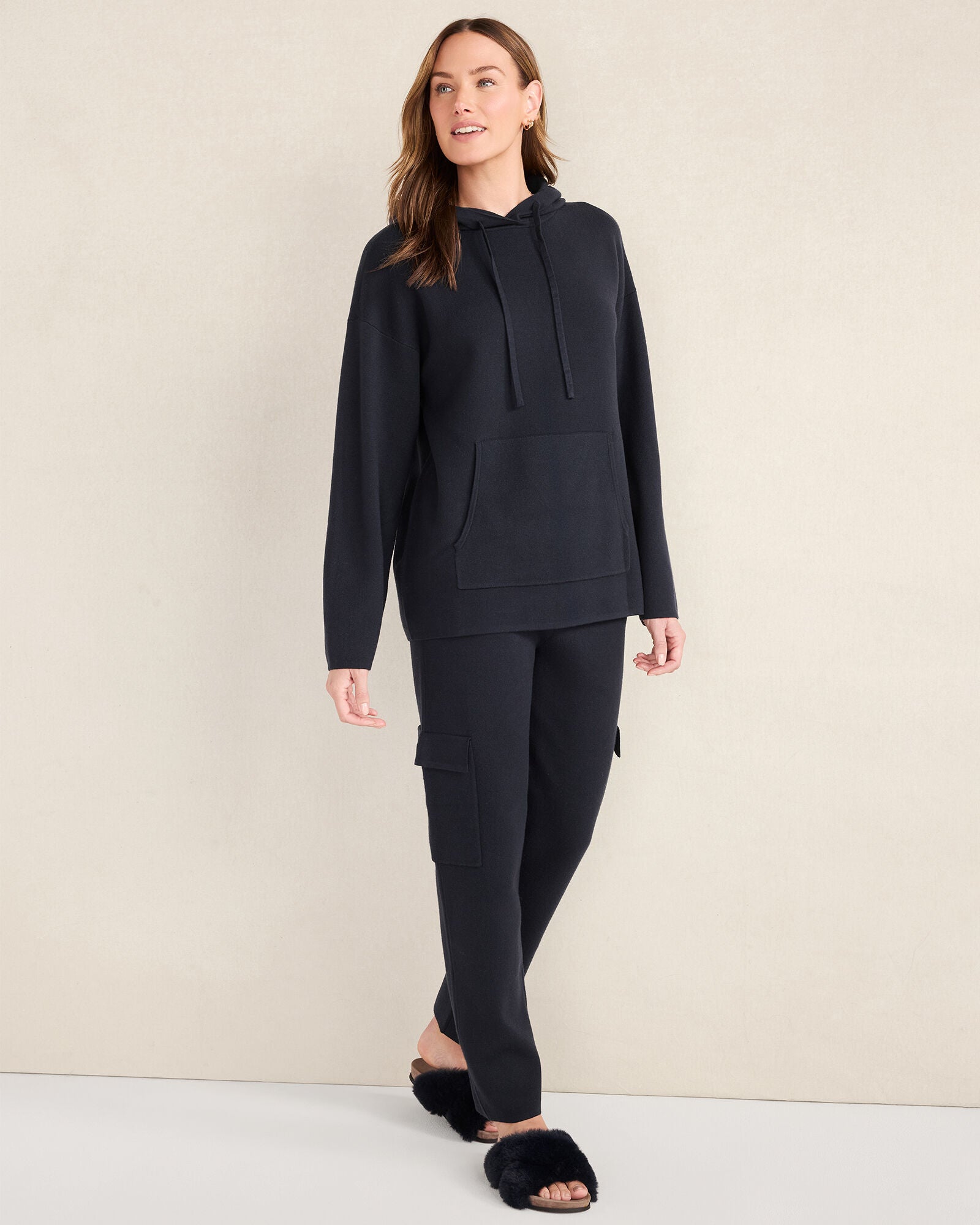 NIGHTFALL VISCOSE BLEND LONG SLEEVE HOODIE | Talbots on sale