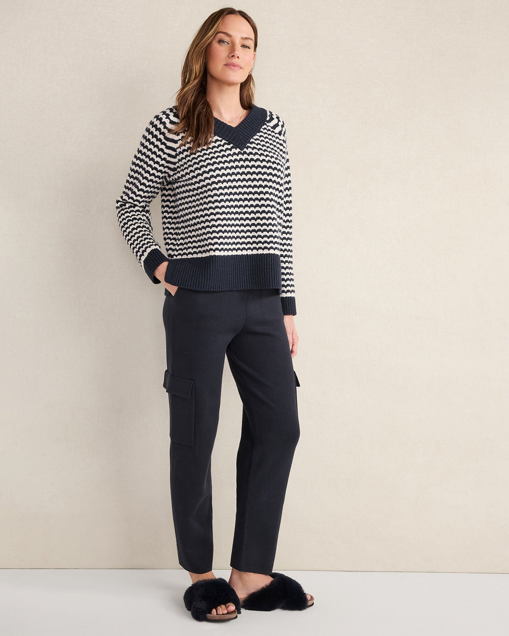 NIGHTFALL VISCOSE BLEND CARGO PANTS | Talbots sale