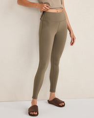 BLACK|SLATE BROWN BALANCE FLEECE-LINED LEGGINGS | Talbots sale