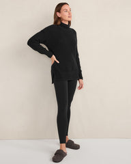 BLACK|SLATE BROWN BALANCE FLEECE-LINED LEGGINGS | Talbots discount