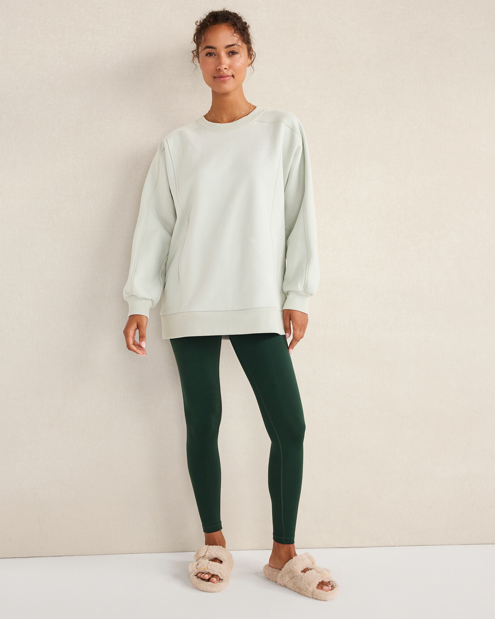 NIGHTENGALE|NORTH SEA|SALTY GREEN CLOUD FLEECE CREWNECK SWEATSHIRT | Talbots for sale