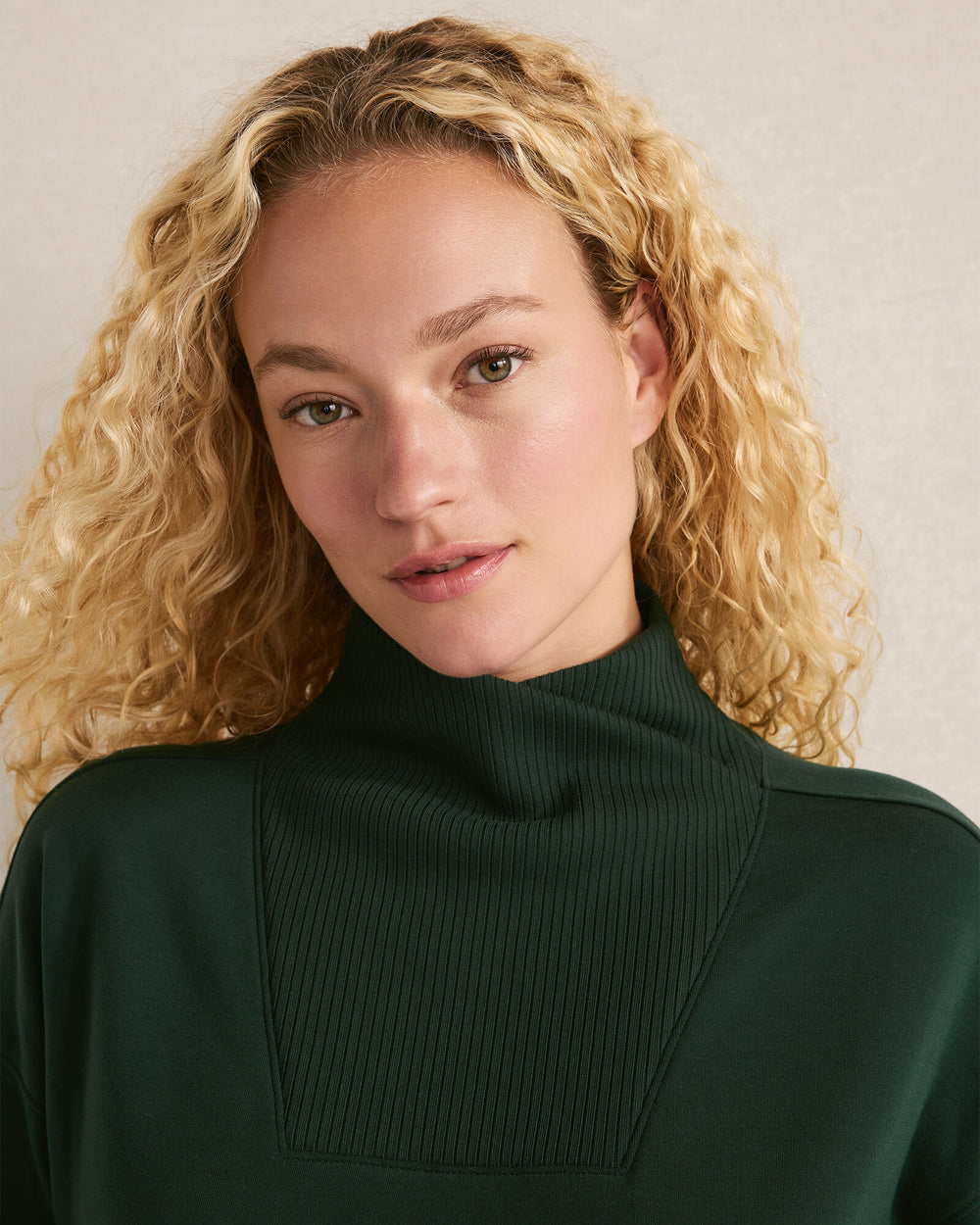 FROST HTHR|TAUPE HEATHER|HUNTER FLEECE CROSSOVER SWEATSHIRT | Talbots discount