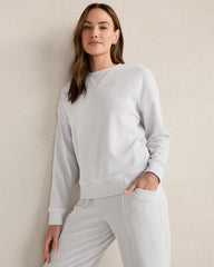 CHANTRELLE|GLACIER FROST|RAINFALL CORDED VELOUR CREWNECK PULLOVER | Talbots outlet