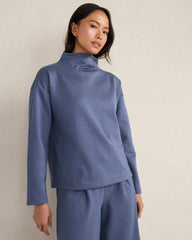 IVORY|NORTH SEA|OYSTER SHELL SOFT-BRUSHED FLEECE FUNNEL NECK PULLOVER | Talbots sale