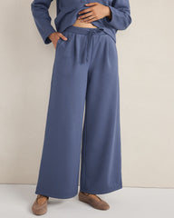 IVORY|NORTH SEA|OYSTER SHELL SOFT-BRUSHED FLEECE WIDE LEG PANTS | Talbots online