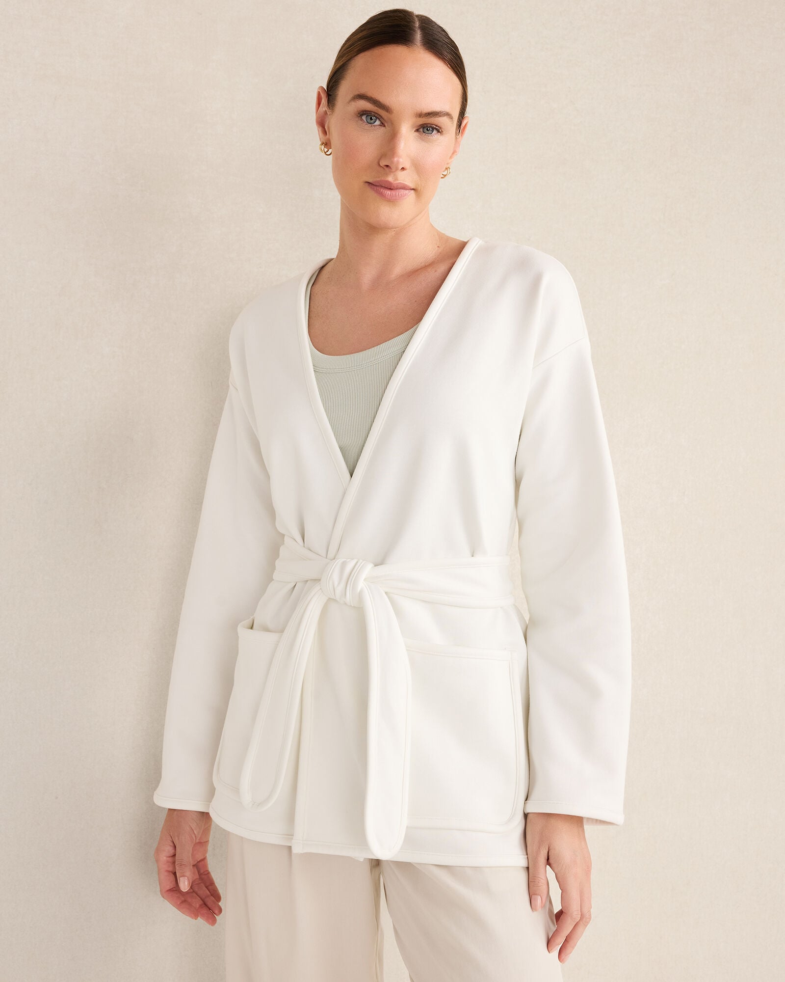 IVORY SOFT-BRUSHED FLEECE WRAP | Talbots on sale