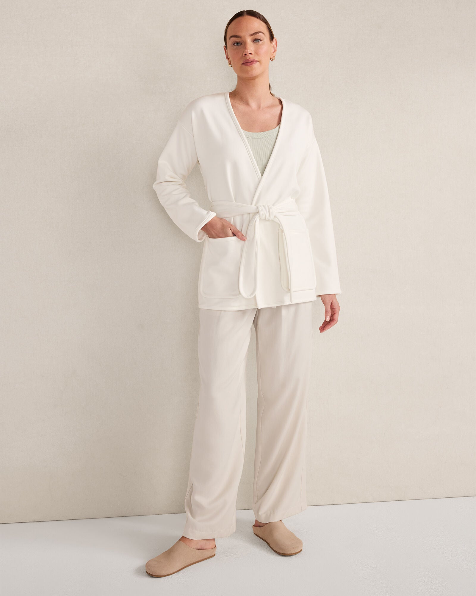IVORY SOFT-BRUSHED FLEECE WRAP | Talbots discount
