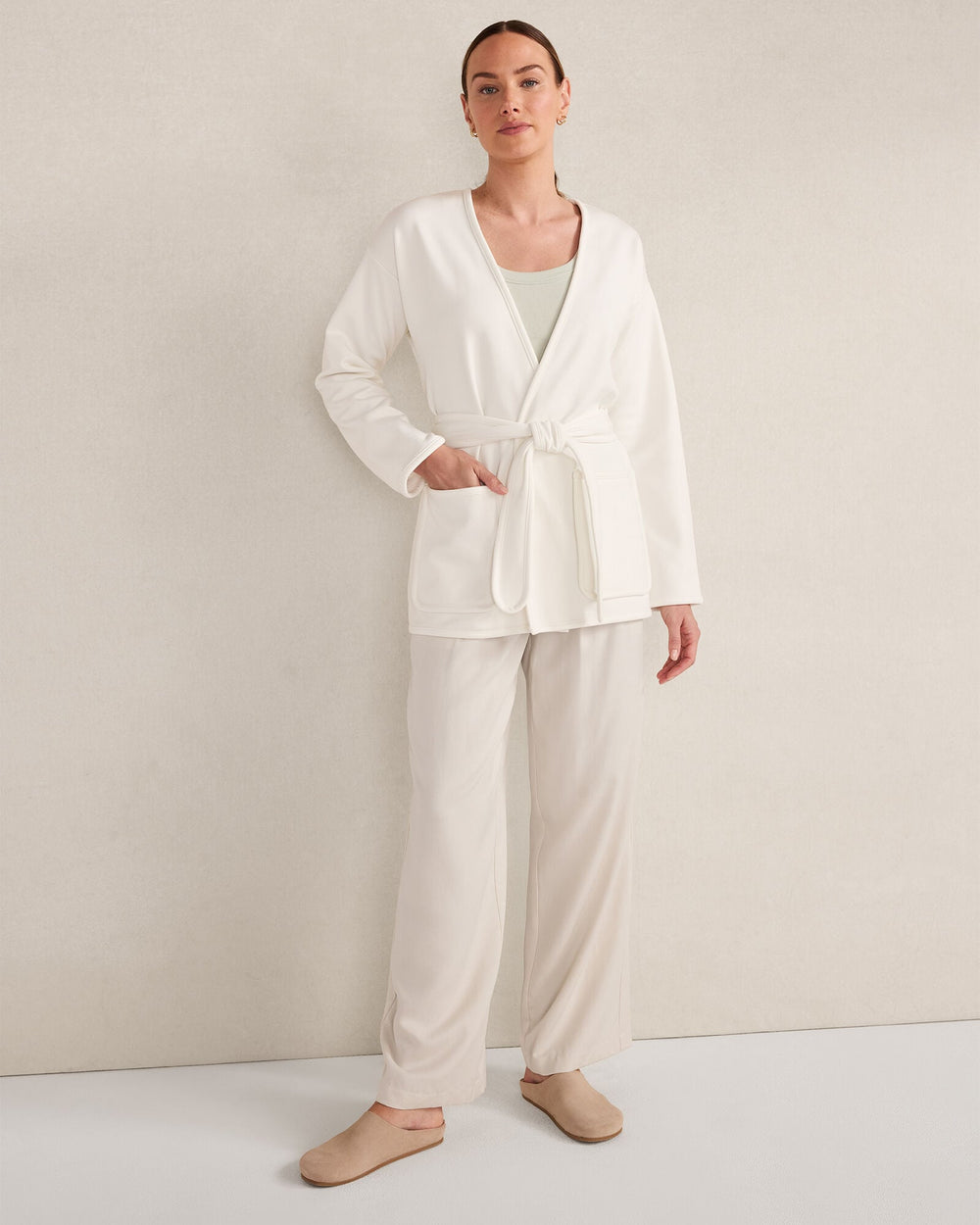 IVORY SOFT-BRUSHED FLEECE WRAP | Talbots on sale