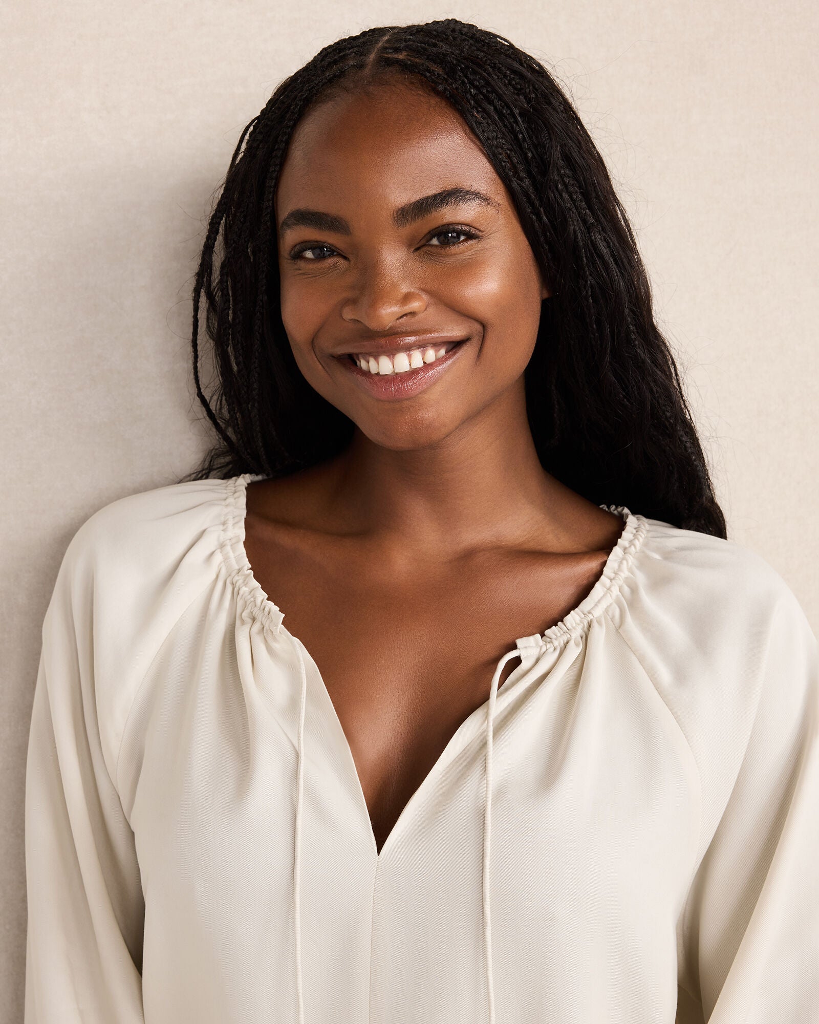 FULL MOON|RAINFALL WASHED SPLIT NECK TOP | Talbots for sale