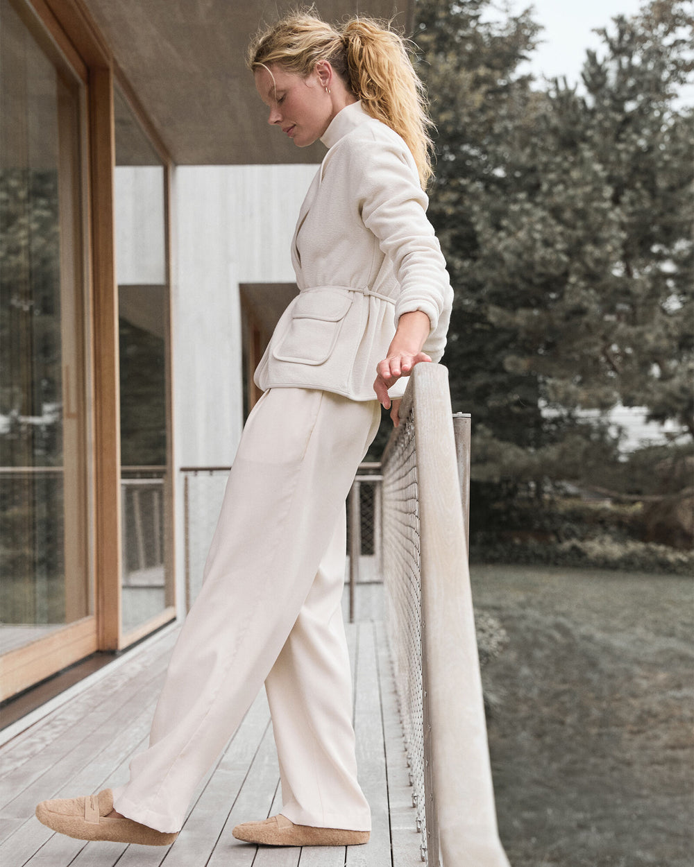 FULL MOON|RAINFALL WASHED PLEATED STRAIGHT LEG PANTS | Talbots US