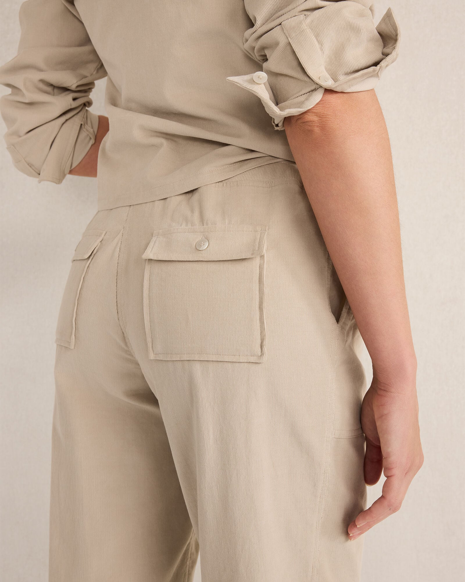 LIGHT ASH COTTON CORDED JOGGER | Talbots on sale