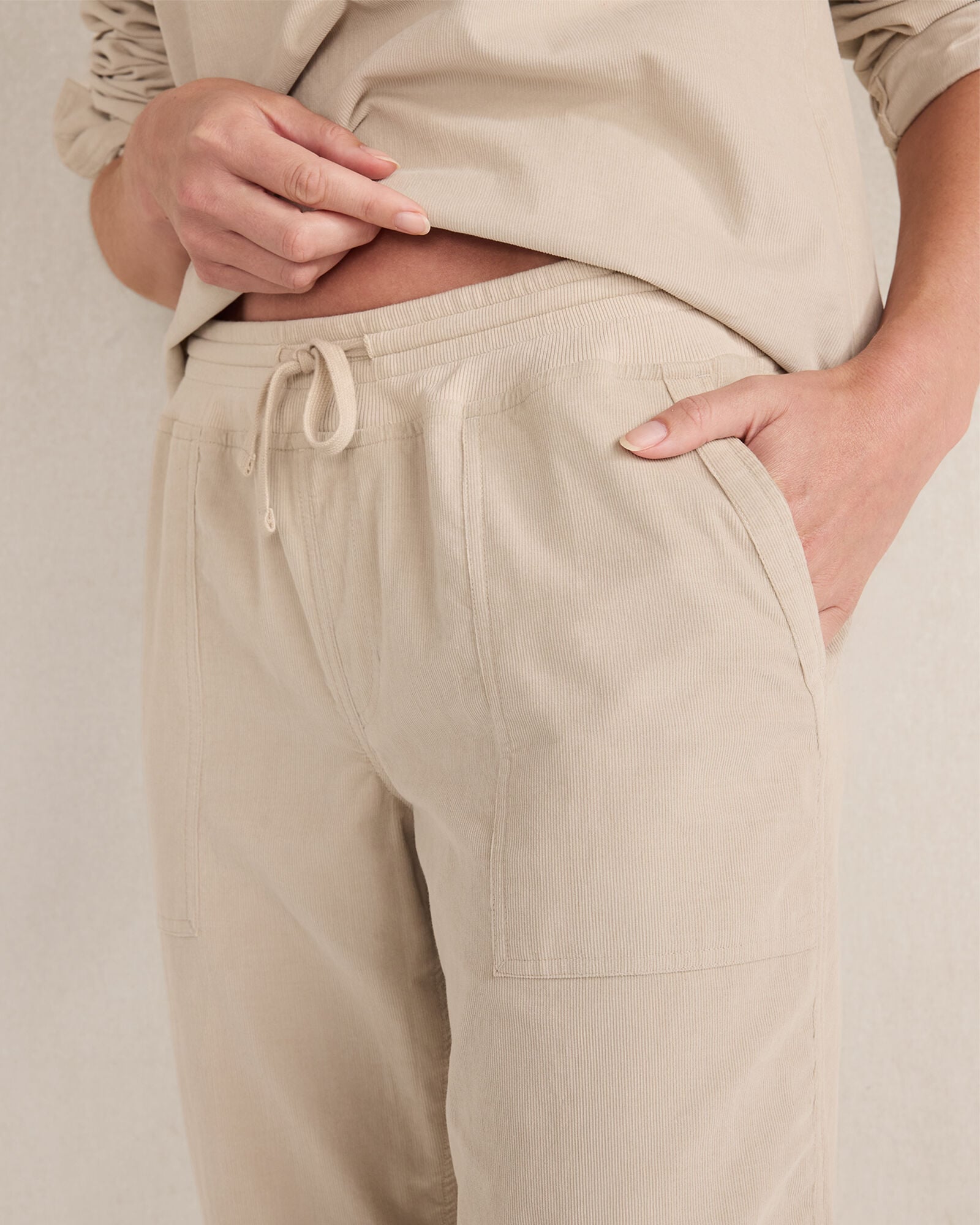 LIGHT ASH COTTON CORDED JOGGER | Talbots near me