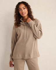 NIGHTENGALE OTTOMAN RIB COWL NECK TOP | Talbots discount
